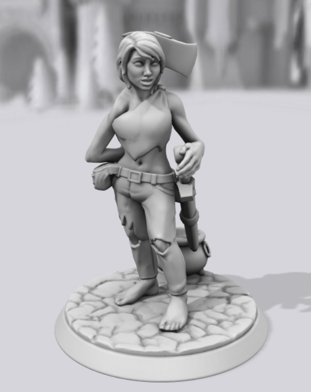 Barbarian female created using Hero Forge