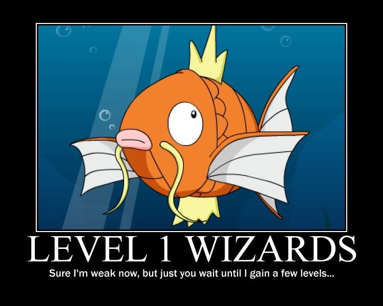 Level 1 wizards - they start out weak but when they gain a few levels...